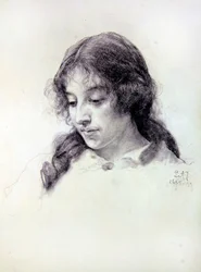 Porträttstudie av Miss Raven-Hill