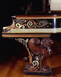 En mycket viktig pianoforte designad av Sir Lawrence Alma-Tadema, action av Steinway New York. Byggd 1887, 1887