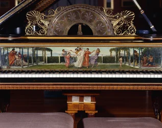 En mycket viktig pianoforte designad av Sir Lawrence Alma-Tadema, action av Steinway New York. Byggd 1887.