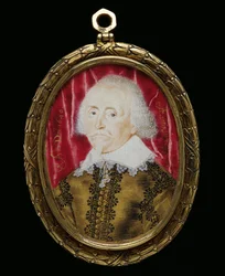 Porträttminiatyr av en okänd man, 1640 (wc på veläng)