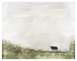 White Barn, ca 2019 (blandteknik)