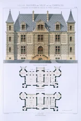 Design från "stads- och lanthus baserade på de moderna husen i Paris", c.1864