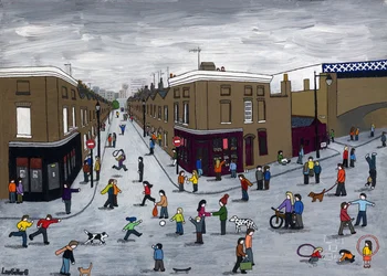Roupell Street, 2015, (Akryl och bläck på duk)