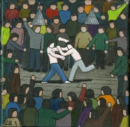 The Fight, 2015 (Akryl och bläck på duk)