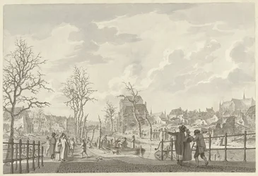 Ruiner på Rapenburg i Leiden, efter krutkatastrofen den 12 januari 1807