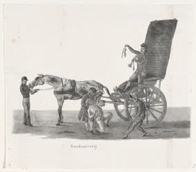 Shees med en kvacksalvare, 1835 kvacksalveri (titel på objekt) De separata föreställningarna, som paraden, som hålls av H.H. Elever vid Leidsche Hoogeschool den 9 februari 1835, stängd (serietitel på objekt)