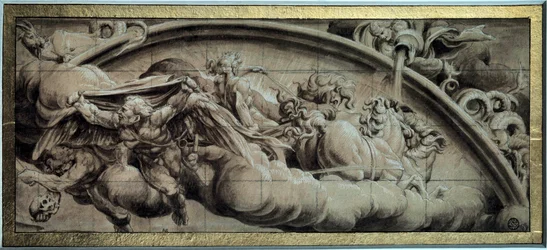 Apollo-tankens cykel: vinterns kväll eller allegori. Teckning i svart tusch av Lelio Orsi (1511-1587). 1500-talet. Dämpa. 0,17x0,43 m. Paris, Louvren