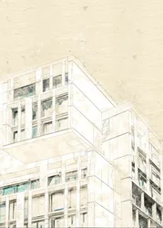 Ritning för modern arkitektur