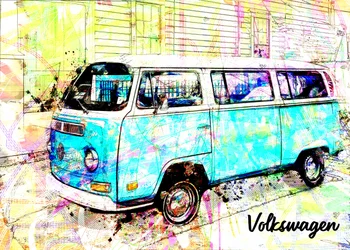 En färgstark retrobuss
