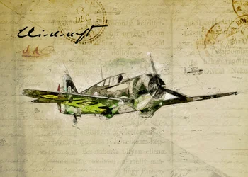 Vintageskiss av ett flygplan