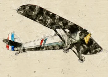 Vintageskiss av ett flygplan