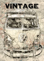 Resekarta för vintagebussar
