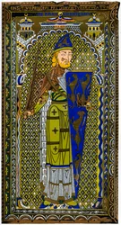 Representation av emaljbilden av Geoffrey V på hans grav i Le Mans katedral, 1849.