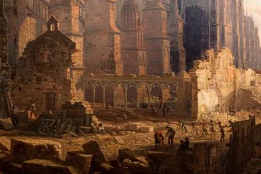 S:t Andrews katedral, rensning, detalj.1865 (olja på duk)