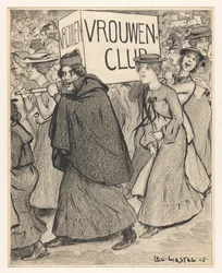 Kvinnor i en kvinnoförenings parad