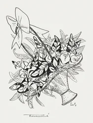 Korg med blommor (ca 1891–1941)