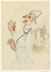 Clown och ryttare till häst