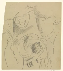 Kvinnan luktar blommor i en vas