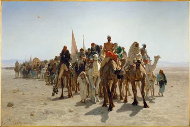 Pilgrimer på väg till Mecka (olja på duk)