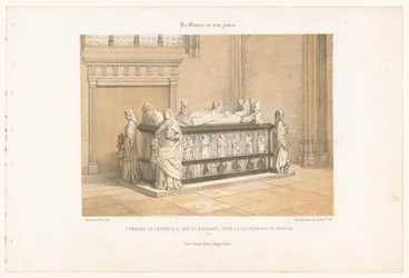 Graven av François II av Bretagne i Nantes, katedralen Tombeau de François II, duc de Bretagne, dans la cathédrale de Nantes (titel på objektet) Contemporary France (serietitel) La France de nos jours (serietitel på objekt)