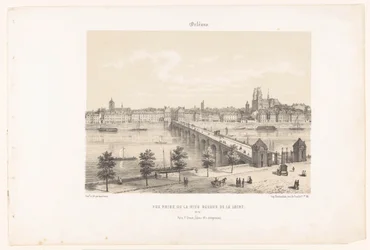 Utsikt över Orléans från Loires vänstra strand Orleans. Vue prize de la rive gauche de la Loire (titel på objekt) Contemporary France (serietitel) La France de nos jours (serietitel på objekt)