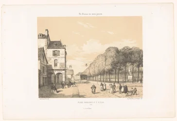 Tåg till Place Du Guesclin i Dinan Place Duguesclin à Dinan (titel på objekt) Dagens Frankrike (serietitel) La France de nos jours (serietitel på objekt)