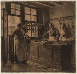 Interiör av en slaktare, ca. 1881.