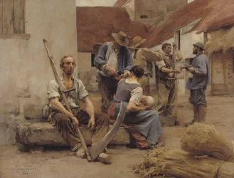 Betalning till skördefolket, 1882