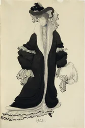 Kostymdesign för fru L. Bakst, 1903