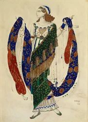 Kostymdesign för en dansare från "Cleopatra", 1910