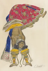 Kostymdesign för Ballet Blue God av R. Hahn, 1912