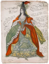 Kostymdesign för baletten Törnrosa av P. Tchaikovsky, 1921