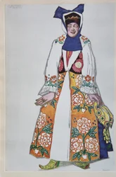 Kostymdesign för operan Sadko av N. Rimsky-Korsakov, 1917