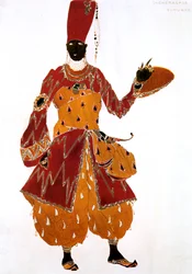 Eunuck kostymdesign för baletten Scheherazade, 1910