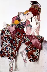 Iskander, kostymdesign för baletten La Peri musik av Paul Dukas, c1913