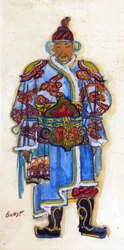 Orientalisk kostymdesign (akvarell och gouache på papper)