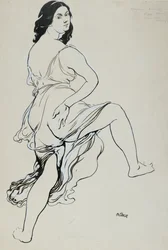 Porträtt av dansande Isadora Duncan, tidigt 1900-tal