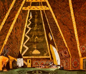 Scenografi för Thamar, balett av Mily Balakirev, 1912