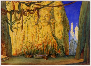 Scenografi för Ballet Blue God av R. Hahn, 1911