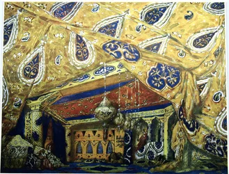 Scenografi för baletten Sheherazade av N. Rimsky-Korsakov, 1910