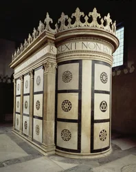 Den heliga gravens lilla tempel i Capella Rucellai, 1467 (marmor)