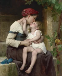 ""Mere et fille"" (Mor och barn) Målning av Leon Jean Basile Perrault (1832-1908) 1894 Privat samling