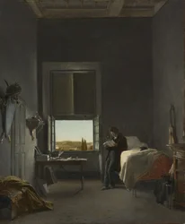 Konstnären på sitt rum i Villa Medici, Rom