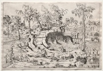 Landskap med Putti