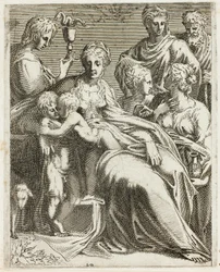 Den heliga familjen med heliga