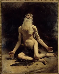 Job, målning av Léon Bonnat (1833-1922), 1880. Mått: 1,61 x 1,29 m. Bayonne, Bonnat-museet