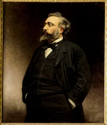 Porträtt av Leon Gambetta (1838 - 1882), fransk politiker. målning av Leon Joseph Bonnat (1833 - 1922) (h s/t 1,15 x 1). - Porträtt av Leon Gambetta (1838-1882), fransk politiker. Målning av Leon Joseph Bonnat (1833-1922). Slottsmuseet, Versaille