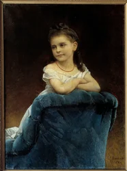 Porträtt av Miss Franchetti Målning av Leon Bonnat (1833-1922) 1877 Sön. 0,89x0,65 m Bayonne, Bonnat Museum