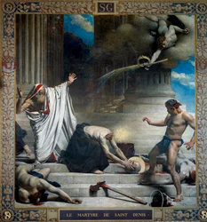 Sankt Denis martyrdöd, biskop av Paris. Målning av Léon Joseph Bonnat (1833-1922), 1800-talet - Paris, Panthéon