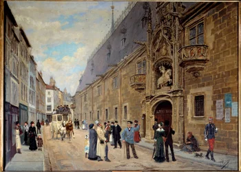Ducal Palace i Nancy restaurerar. Målning av Leon Voirin (1833-1887)